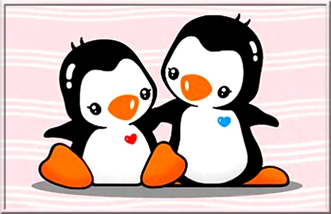 Cartoon Penguin Couple | Penguins | Pinterest