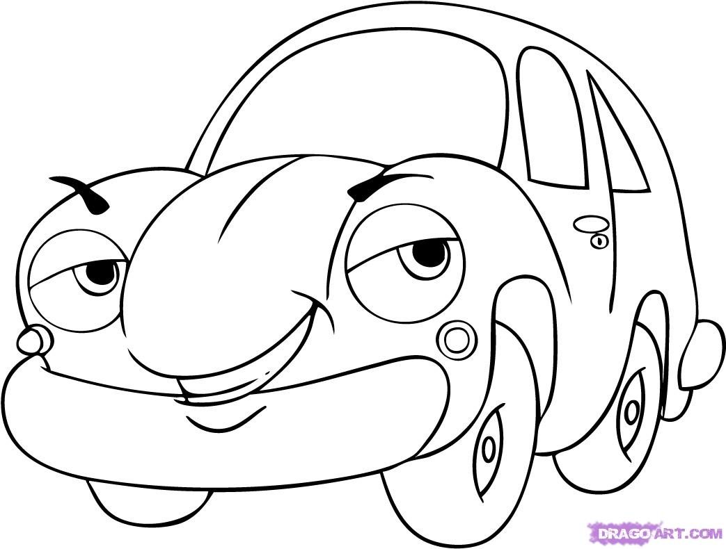 How to Draw a Cartoon Car, Step by Step, Cartoons, Cartoons, Draw ...