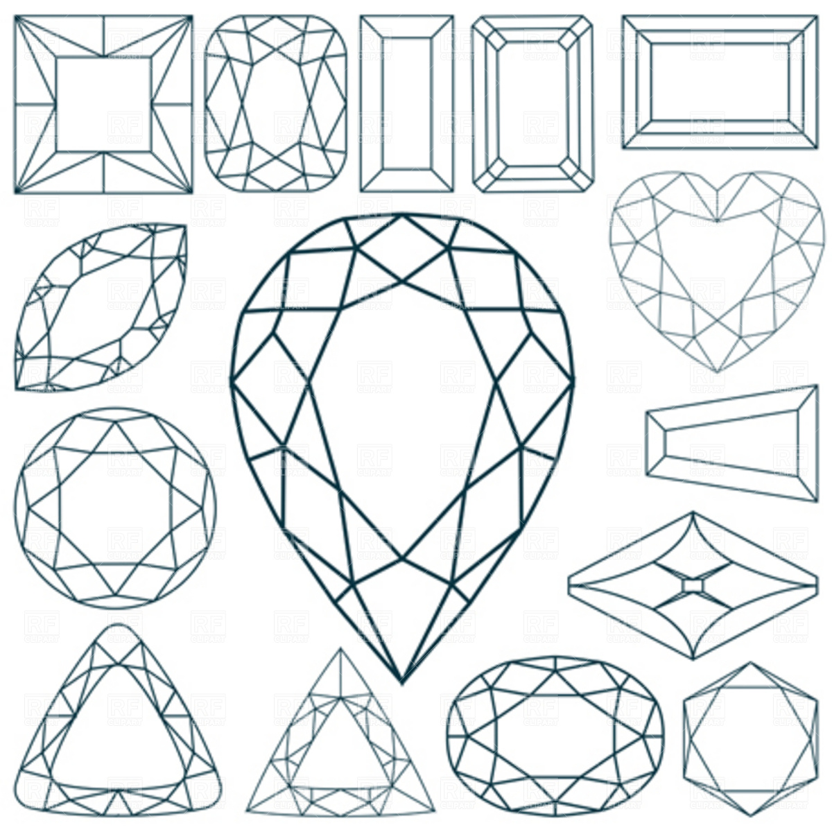 3d Diamond Line Drawing images