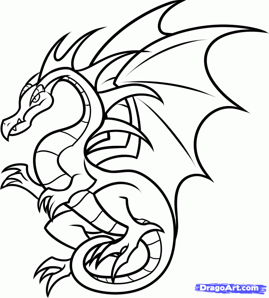 How to Draw a Flying Dragon For Kids, Step by Step, Dragons For ...