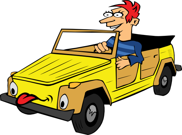 Boy Driving Car Cartoon clip art Free Vector / 4Vector