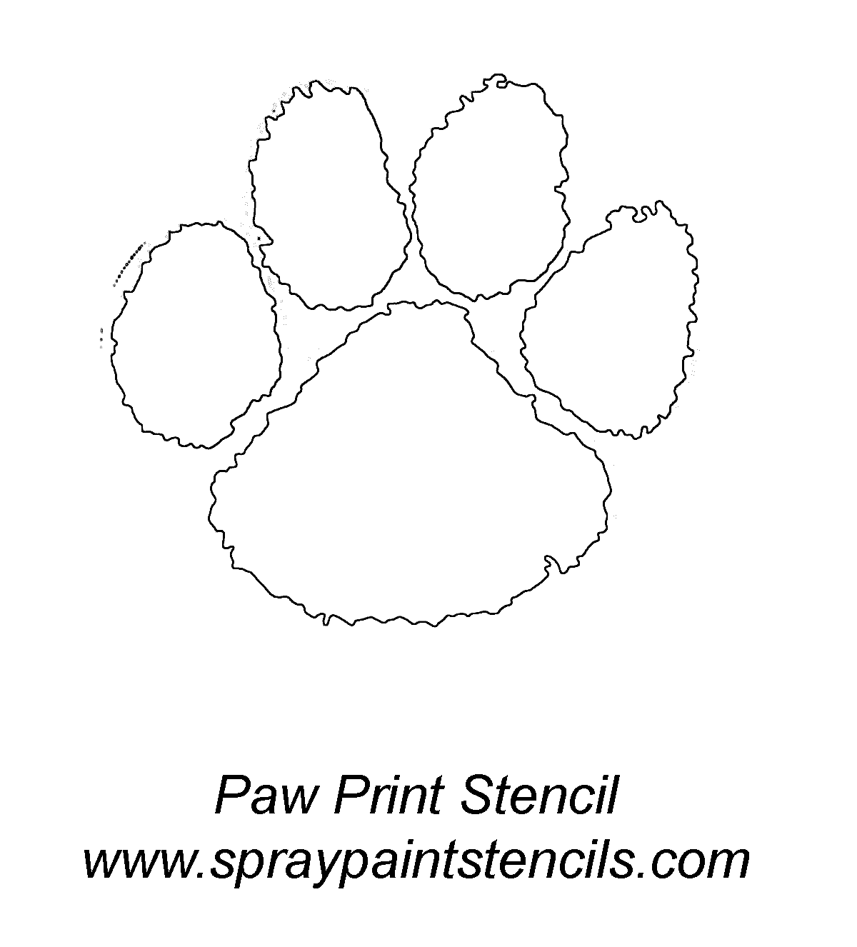 Spray Paint Stencils | Panther Paw print - Stencil Outline Version ...