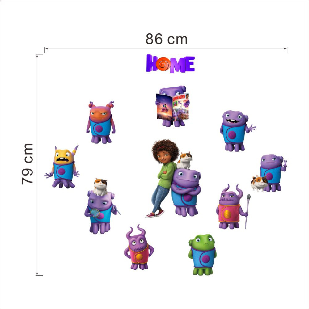 Movie Home Cartoon Aliens Crazy Wall Sticker Removable Wall Decals ...