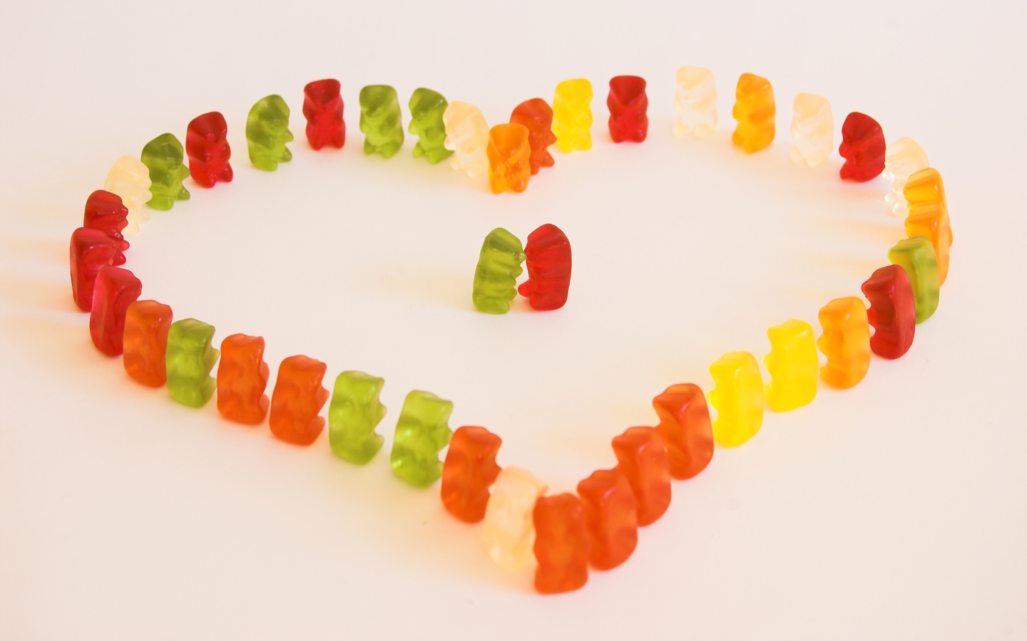 Group of: Its gummy bears that make a heart shape with 2 gummy ...