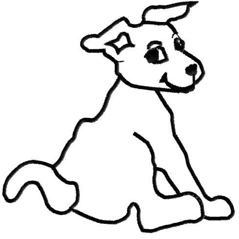 King Graphics Embroidery Design: Dog Outline 3.80 inches H x 3.80 ...