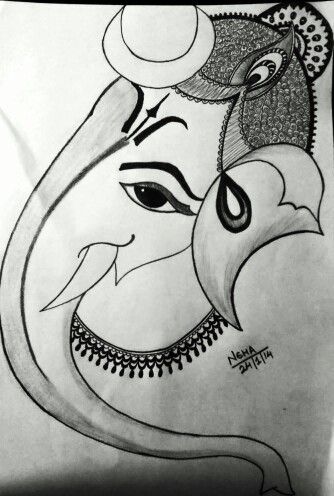 Ganesh ji sketch | Pencil sketches | Pinterest