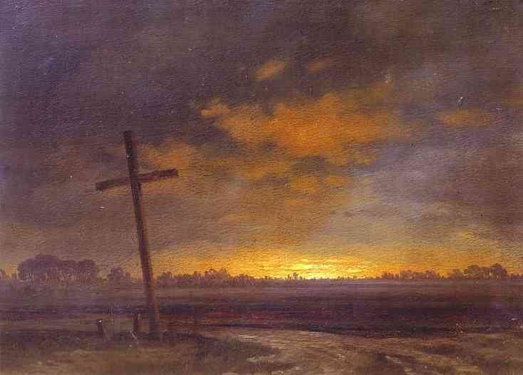Landscape with a Cross. Lithuania - Maxim Vorobiev - WikiArt.org