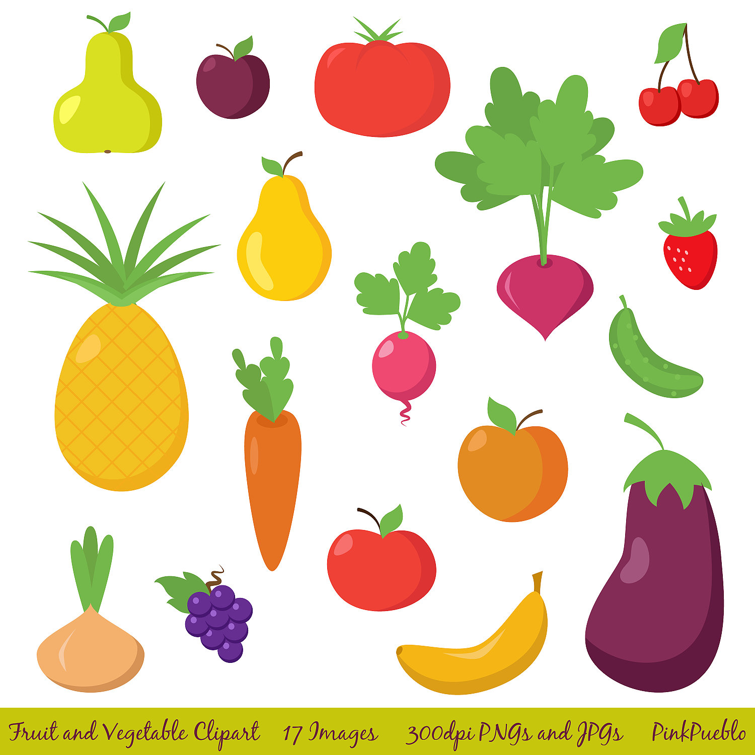 Popular items for fruit clip art on Etsy