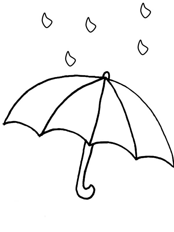RAIN DROPS WITH UMBRELLA Colouring Pages (page 2)