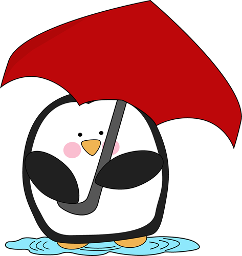 Penguin Holding an Umbrella Clip Art - Penguin Holding an Umbrella ...