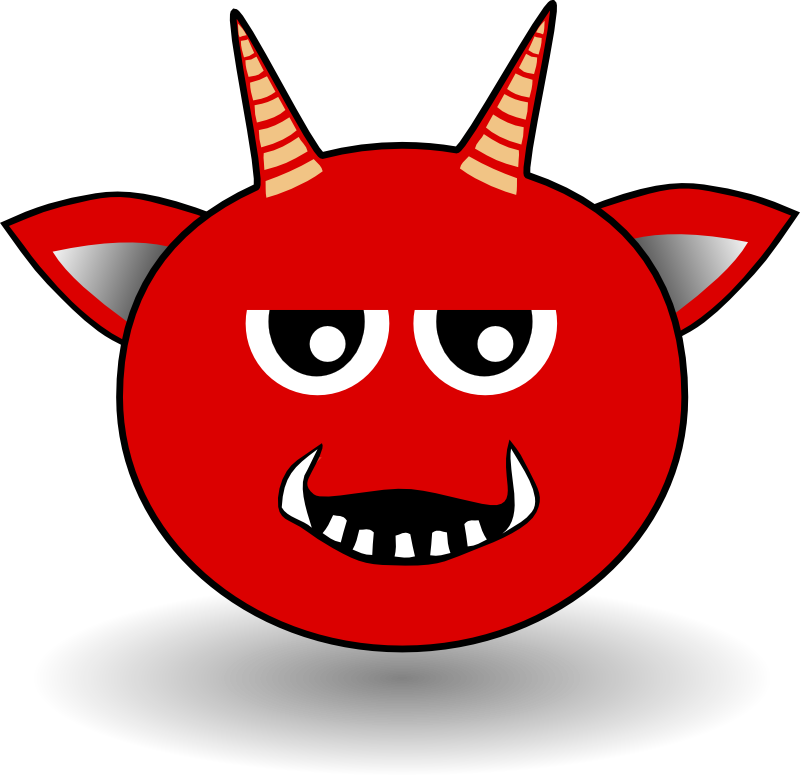 Clipart - Little Red Devil Head Cartoon