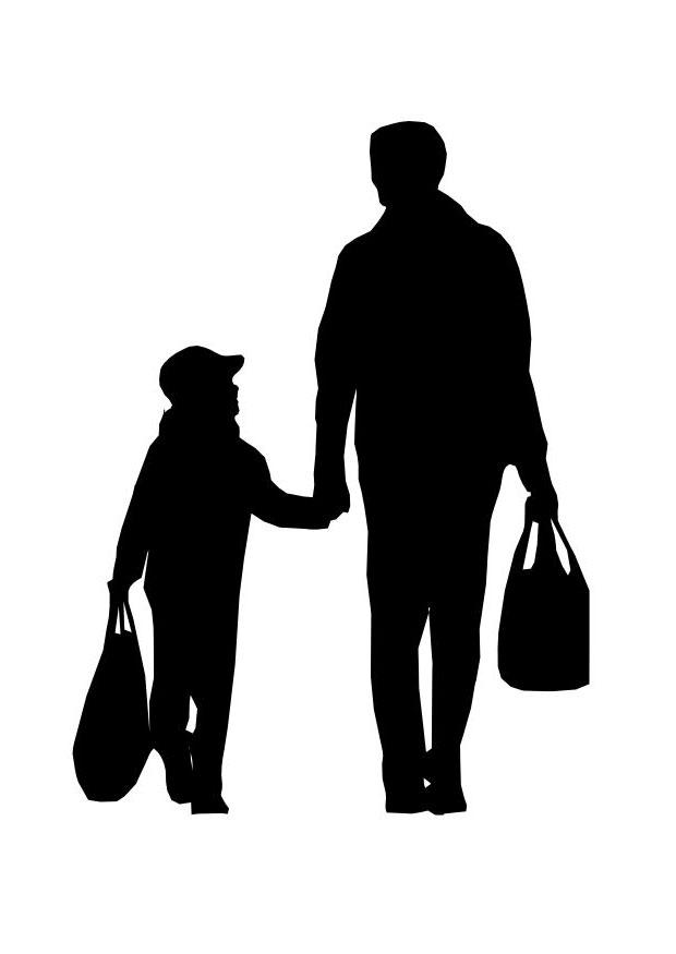 Coloring page father with child - img 26182.