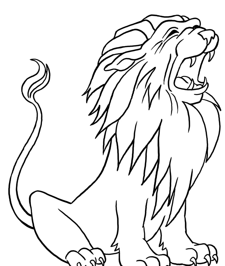 Lion Roaring Drawing Black And White Images & Pictures - Becuo