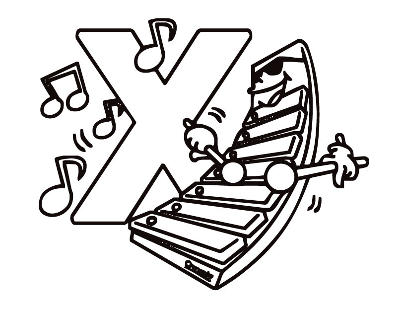 girl playing xylophone Colouring Pages (page 3)