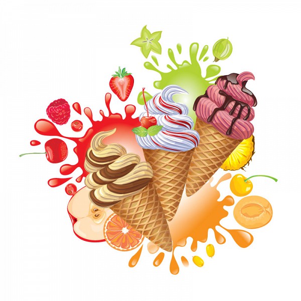 Fruity Ice Cream Vector Set | TopVectors.com