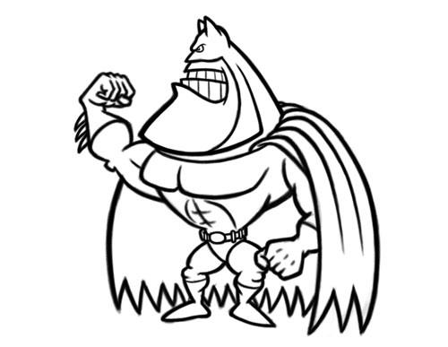 Batman cartoon character drawing