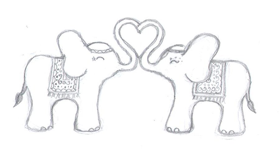 Elephant Love Tattoo Drawing | Tattoobite.com