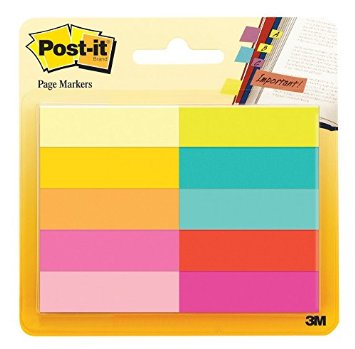 Amazon.com : Post-it Page Markers, 1/2 in x 1 3/4 in, Assorted ...
