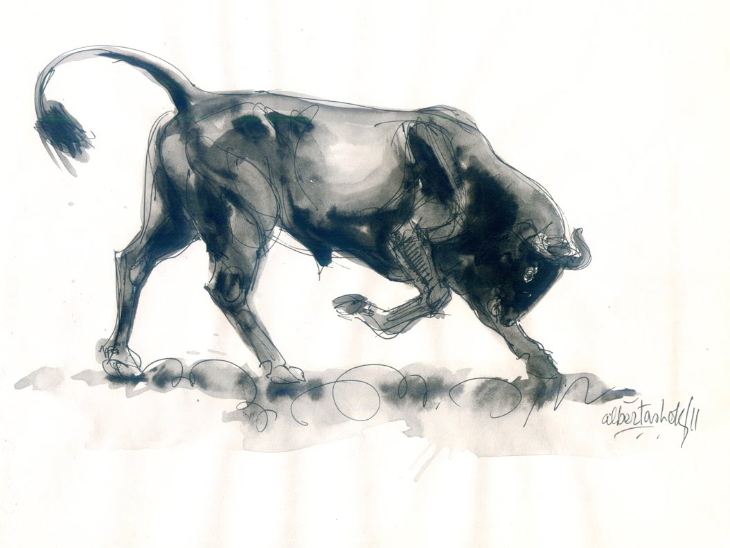 CHARCOAL DRAWING for SALE and Review: Again, my bulls are out for ...