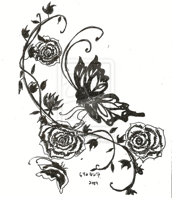 Gallery For > Rose Vine Tattoo Stencils