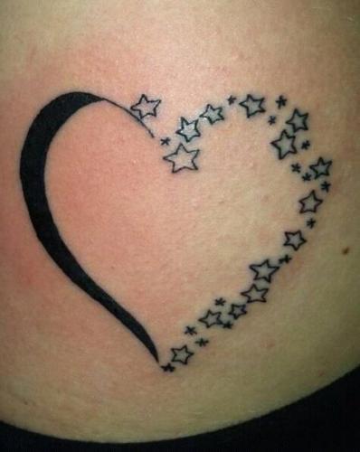Gallery For > Heart And Star Tattoo Designs