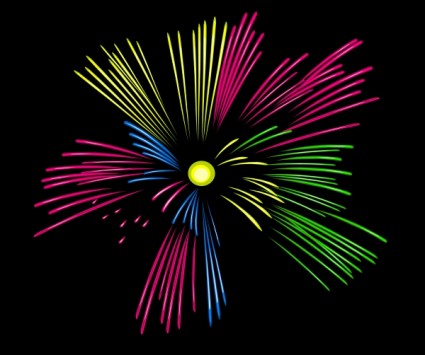 Mulit Colour Fireworks clip art Free vector in Open office drawing ...