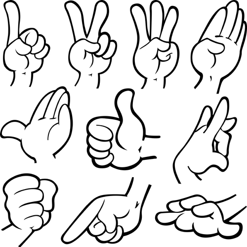 Different hand gesture vector set 03 - Vector People free download