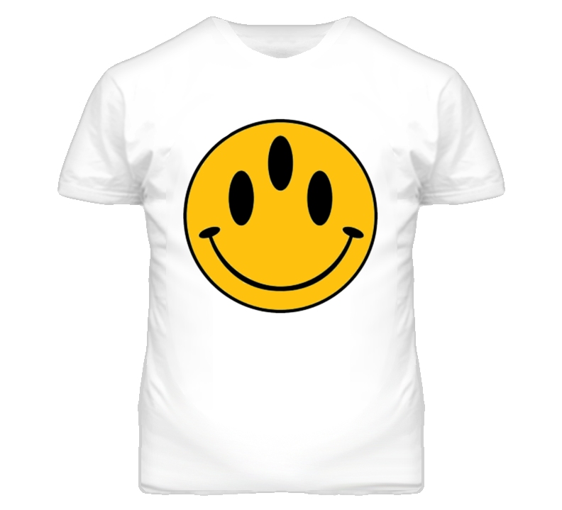 Three Eyed Smiley Face Graphic T Shirt