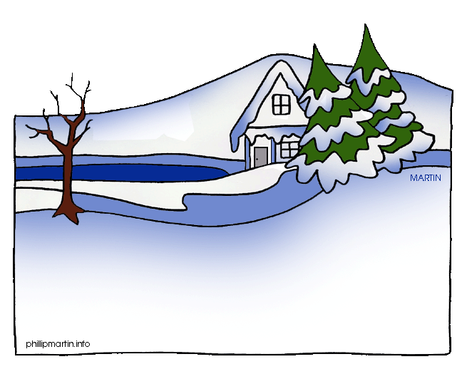 Free Seasons Clip Art by Phillip Martin, Winter Scene