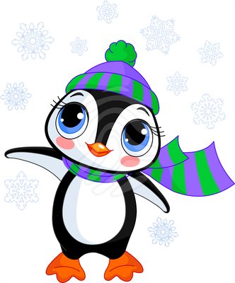 Winter Penguin Clip Art Black And White | Clipart Panda - Free ...
