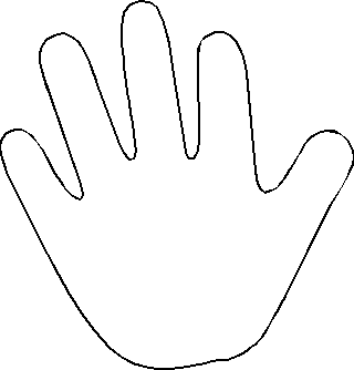 right hand print Colouring Pages