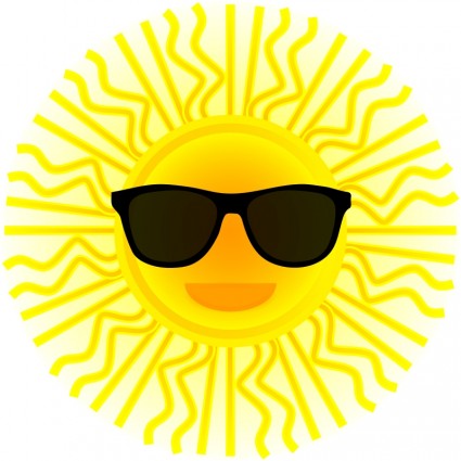 Sun with sunglasses Vector clip art - Free vector for free download