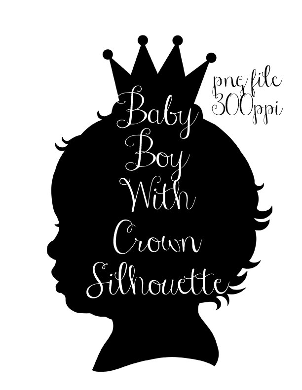Baby Boy With Crown Silhouette PNG Graphics by CheriesArtsnCrafts