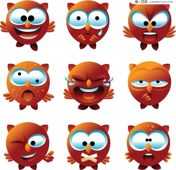 Cute cartoon owl face – vector graphics | My Free Photoshop World