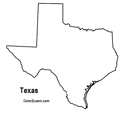 Texas State Coloring Pages Printable, Texas State outline Coloring ...