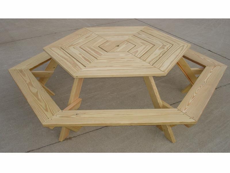 free plans hexagon picnic table | DIY Woodworking Plans