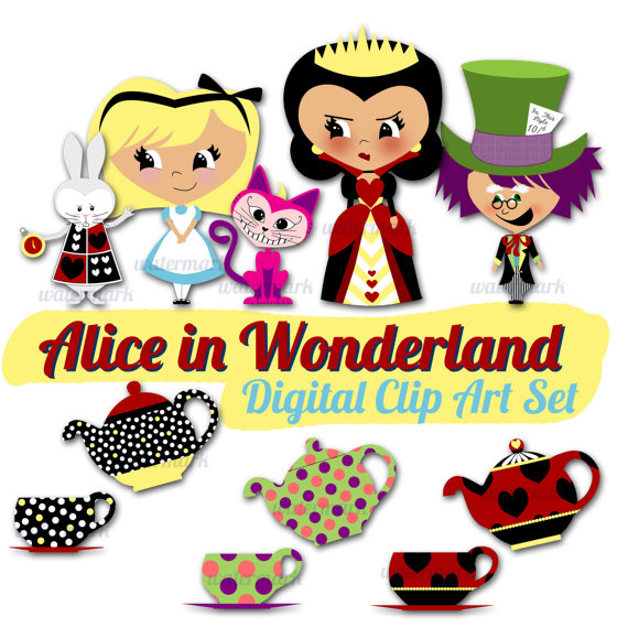 Alice in Wonderland Digital Clip Art Clipart by DigiBonBons