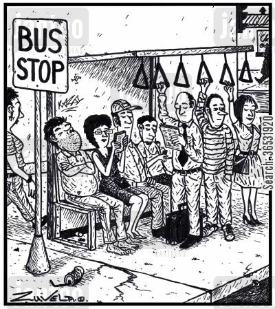 bus stops cartoons - Humor from Jantoo Cartoons