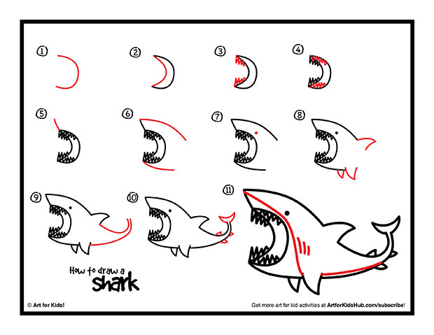 How To Draw A Shark - Art for Kids Hub