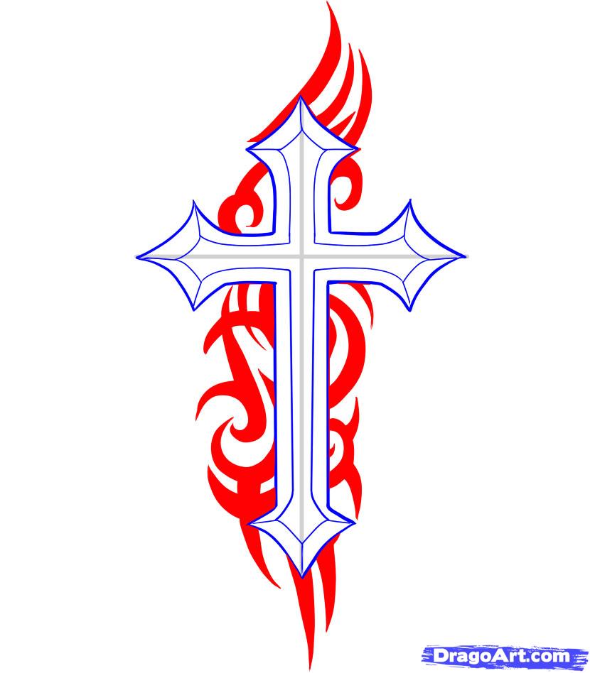 How to Draw a Cross Tattoo, Step by Step, Tattoos, Pop Culture ...