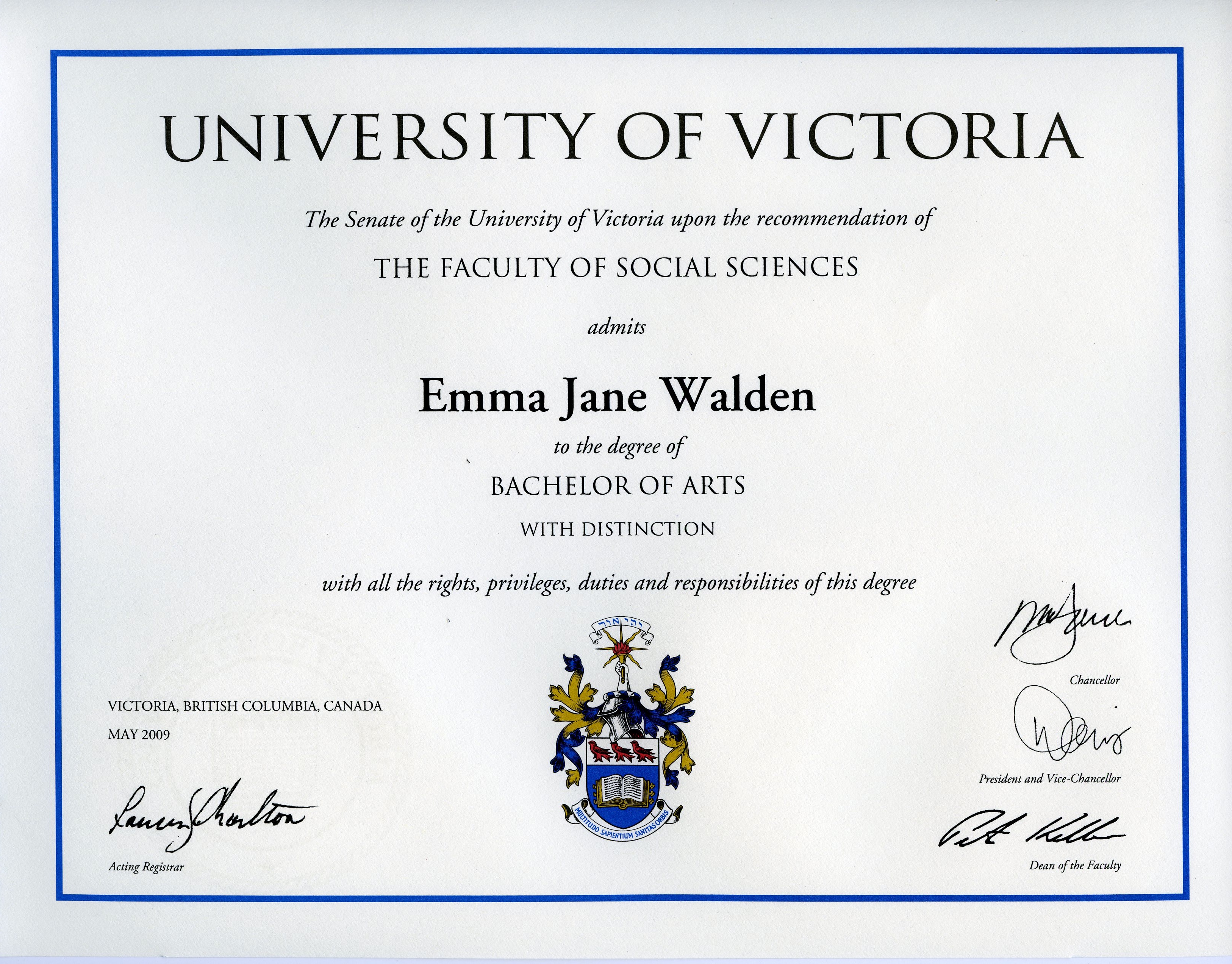 Undergraduate Diploma - Emma Walden's E-Portfolio