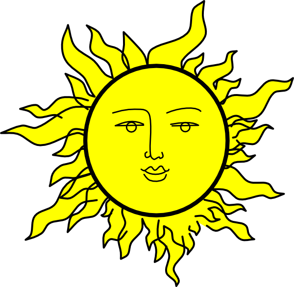 Sun With A Face By Rones clip art - vector clip art online ...