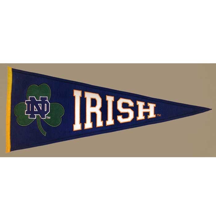 Traditions Team Pennant—N.D. Clover Leaf/Irish at Brookstone. Buy Now!