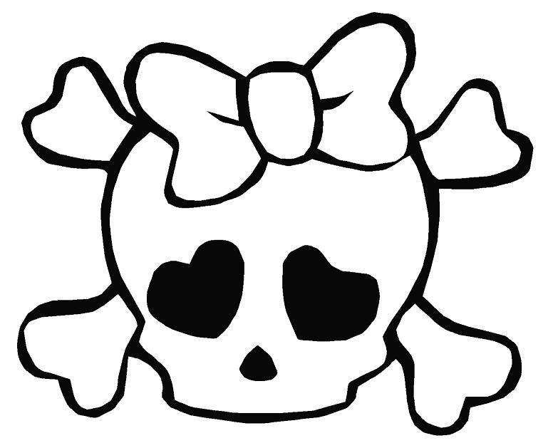 Cute Bow Skull Decal [dec-skull_cutebow] - $4.00 Decal Doctorz ...