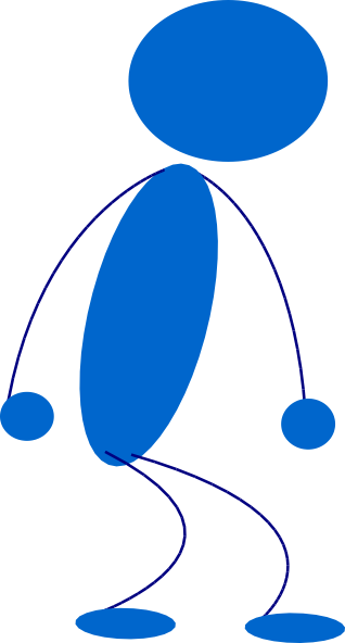 Sitting Blue Stick Man clip art Free Vector / 4Vector