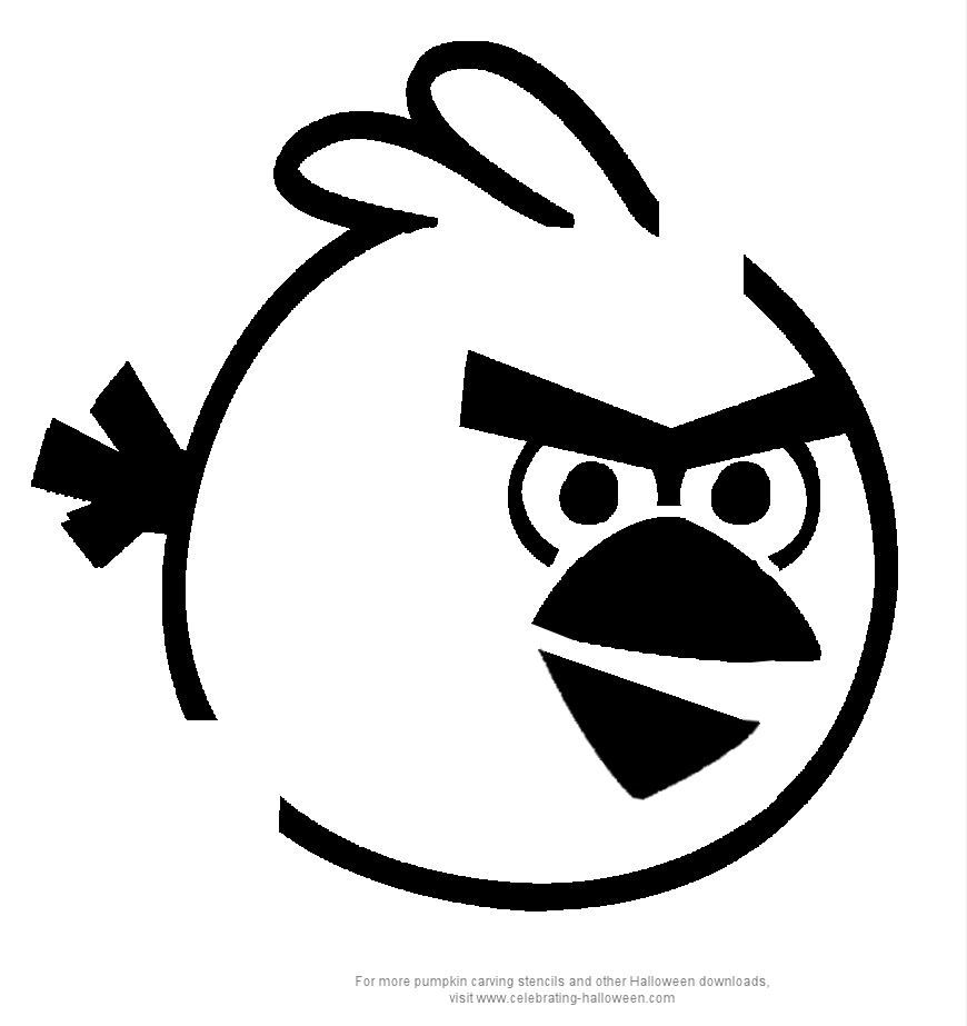 Halloween Angry Birds Stencil – Red Bird