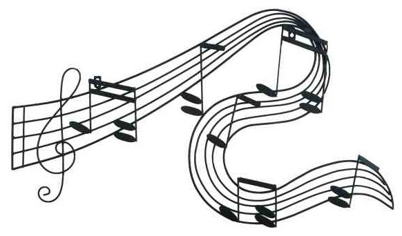 Treble Clef Music Notes Metal Wall Art - Contemporary - Artwork ...