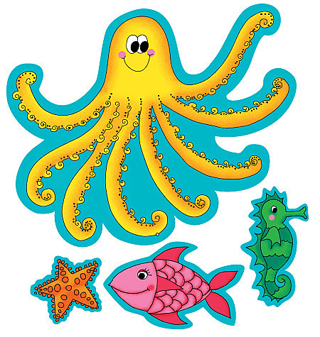 Fish Starfish Seahorse Octopus Sea Creatures KP Kids Stickers ...
