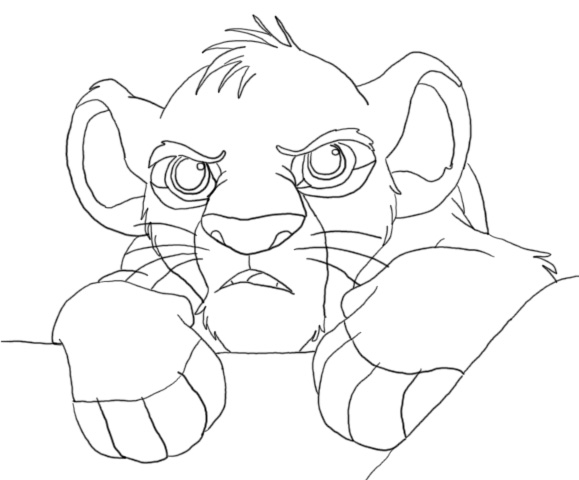 Simba base line-art by Cinders-Rose on DeviantArt