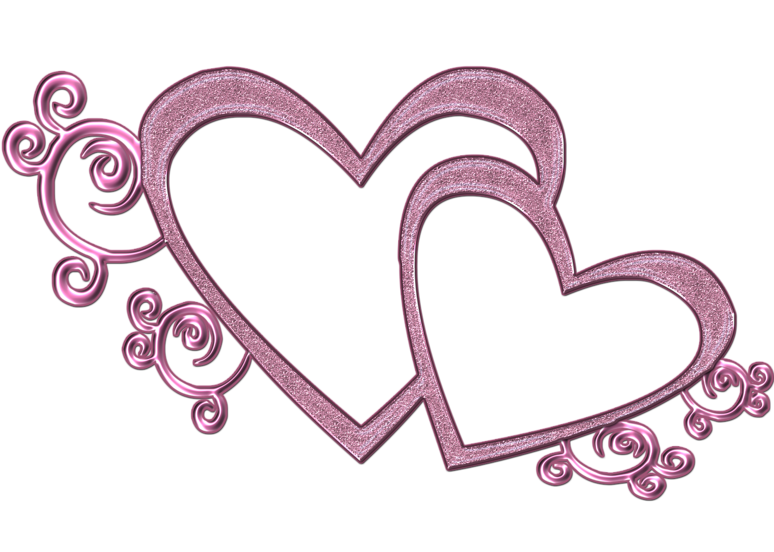 Double Free Wedding Heart Clipart Pink Double Heart Png By ...